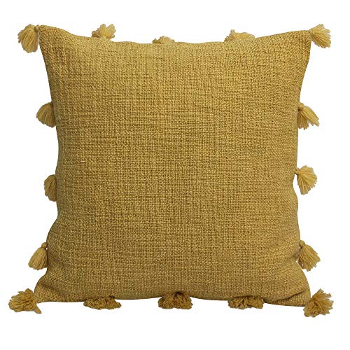 Dekor World 2 Piece Large Cotton Mustard Tassel Marit Collection Cushion Cover (20x20 inches/ 50x50 cm)-for Living Room and Bedroom New - Image 5