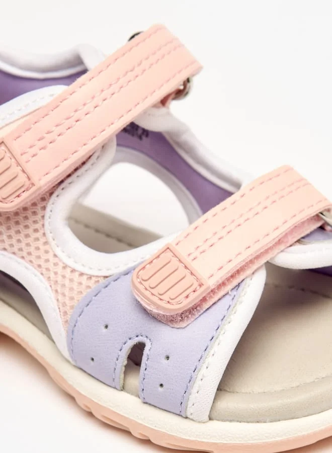 Barefeet Panelled Backstrap Sandals with Hook and Loop Closure