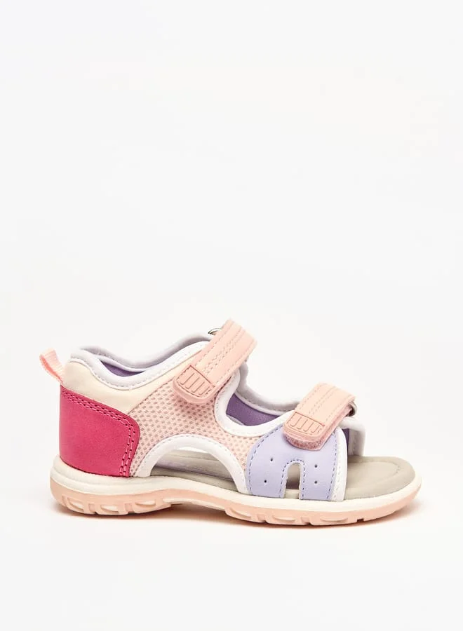 Barefeet Panelled Backstrap Sandals with Hook and Loop Closure