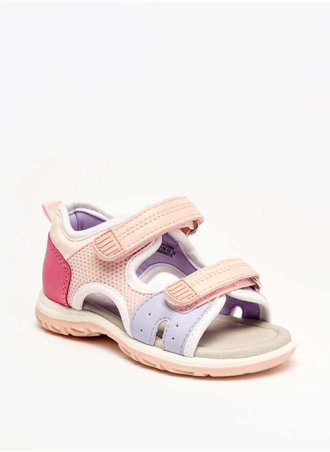 Barefeet Panelled Backstrap Sandals with Hook and Loop Closure