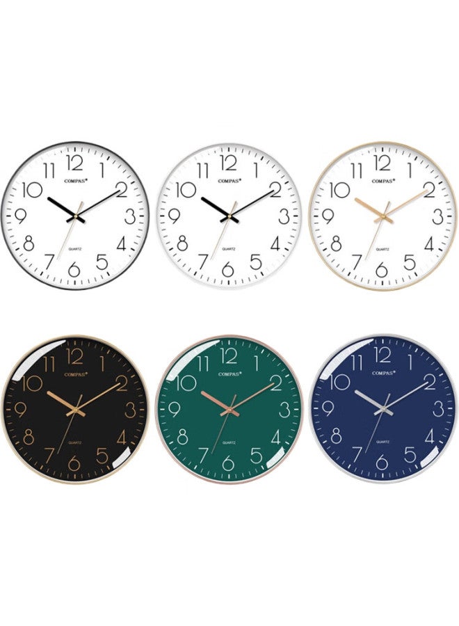 Compas (Compas) Wall Clock Living Room Clock Simple Quartz Clock Wall Clock Bedroom Clock C3219B Pure White 35Cm - Image 3