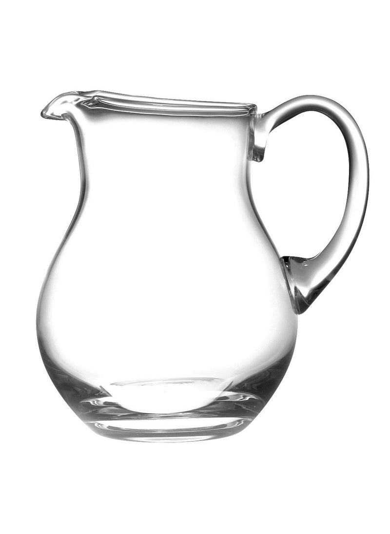 Barski Glass Water Pitcher with handle With Spout Round Ice Lip Handmade 64 oz by Barski Made in Europe 