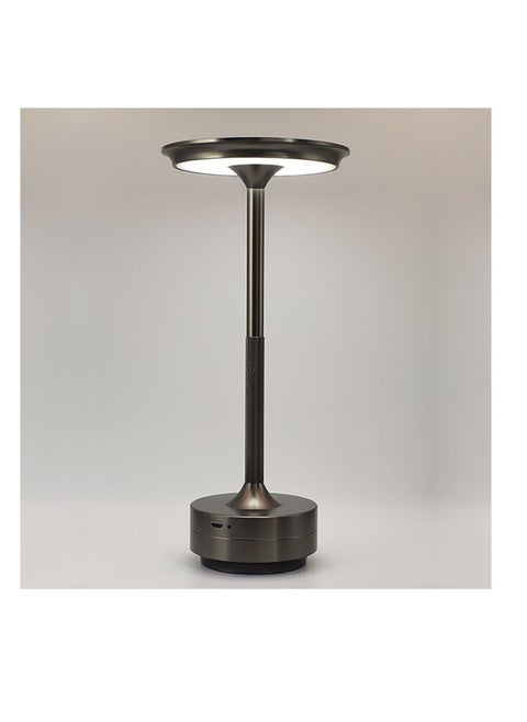 Portable LED Sensor Touch 3 Levels Brightness Metal Table Lamp  Suitable For Indoor and Outdoor (Black))