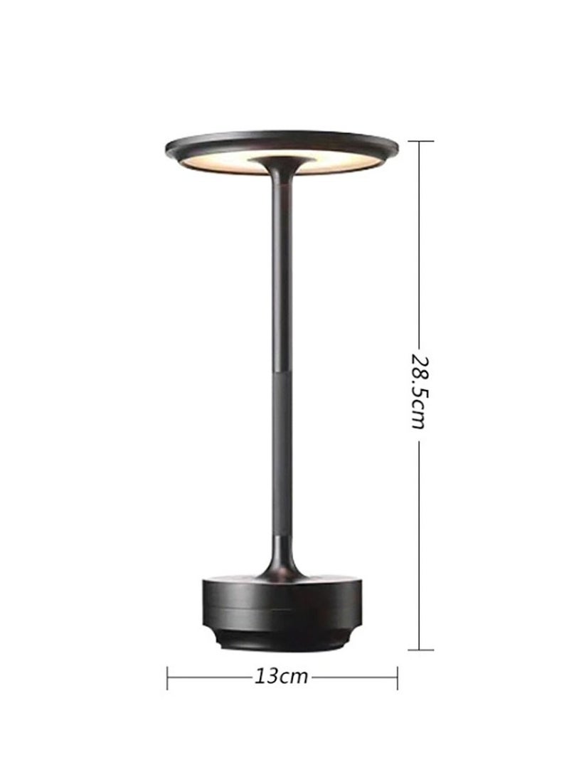 Portable LED Sensor Touch 3 Levels Brightness Metal Table Lamp  Suitable For Indoor and Outdoor (Black))