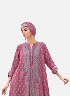 SARA Sara Floral - Chevron Printed Jalabiya  - Image 3