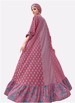 SARA Sara Floral - Chevron Printed Jalabiya  - Image 2