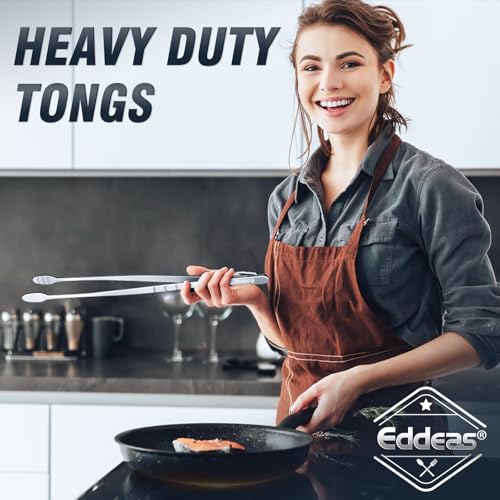 Eddeas Kitchen Tweezers Tongs, Cooking Tweezers Stainless Steel - 3 Size 12'' 10'' & 8 inch Ideal for Meat, pasta, plating and pinching delicate small pieces of food, Set of 3 - Image 5