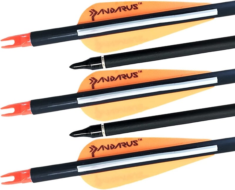 PANDARUS Archery 30/32/28 Inch Carbon Practice Hunting Arrows with Removable for Youth Compound & Recurve Bow Target (Pack of 12) - Image 5