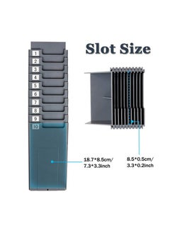 Spessn Time Cards Rack, Expand Time Card Holder With 10 Slots Plastic Wall Mount Time Cards Holder Racks With Screw For Office,Factory To Record Attendance Time Indoor,Outdoor  - Image 3
