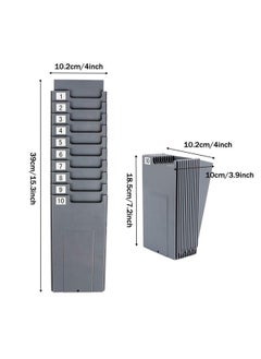 Spessn Time Cards Rack, Expand Time Card Holder With 10 Slots Plastic Wall Mount Time Cards Holder Racks With Screw For Office,Factory To Record Attendance Time Indoor,Outdoor  - Image 2