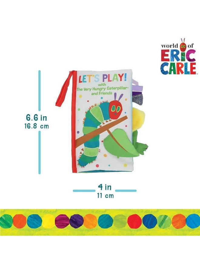 Kids Preferred Eric Carle Very Hungry Caterpillar Sensory Soft Book “Let’s Play” - Crinkle Texture Inside, Peekaboo Flaps, Squeaker, Many Fun Textured Materials and Ribbons - Image 4