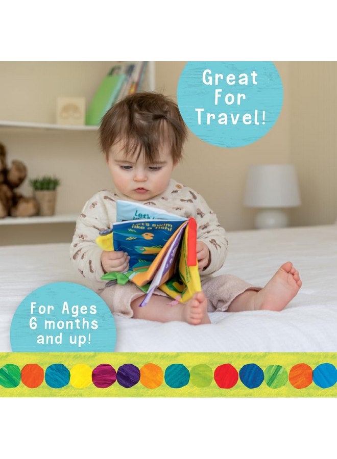Kids Preferred Eric Carle Very Hungry Caterpillar Sensory Soft Book “Let’s Play” - Crinkle Texture Inside, Peekaboo Flaps, Squeaker, Many Fun Textured Materials and Ribbons - Image 3