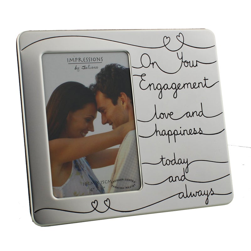 Oaktree Gifts On Your Engagement Love  Happiness Photo Frame 4 x 6