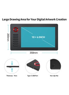Veikk VEIKK A15Pro Graphics Tablet 10 x 6 Inch Digital Drawing Pad  - Image 2