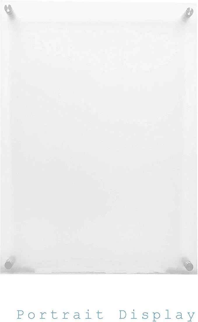 homingyo Floating Acrylic Picture Frame, 11 x 17 inches, Double Panel Wall Mount with Chrome Standoff - Image 3