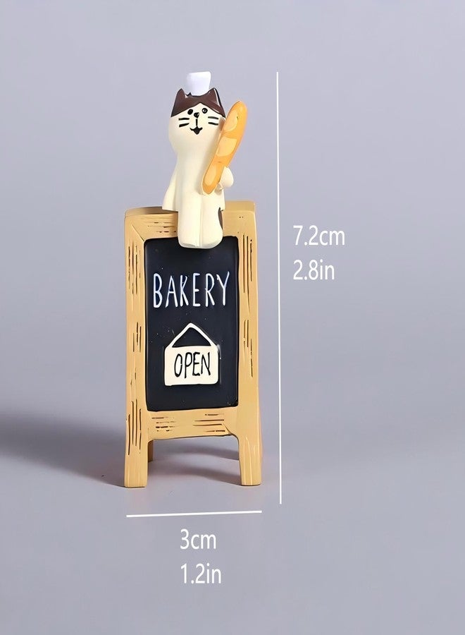 Gwindrise Miniature Cat Bakers Trinkets Set of 3, Cute Kitty Figurines for Bakery, Funny Gifts for Cat Lovers or Baker, Car Dashboard Home Office Desk Decor Gifts for Mom - Image 3