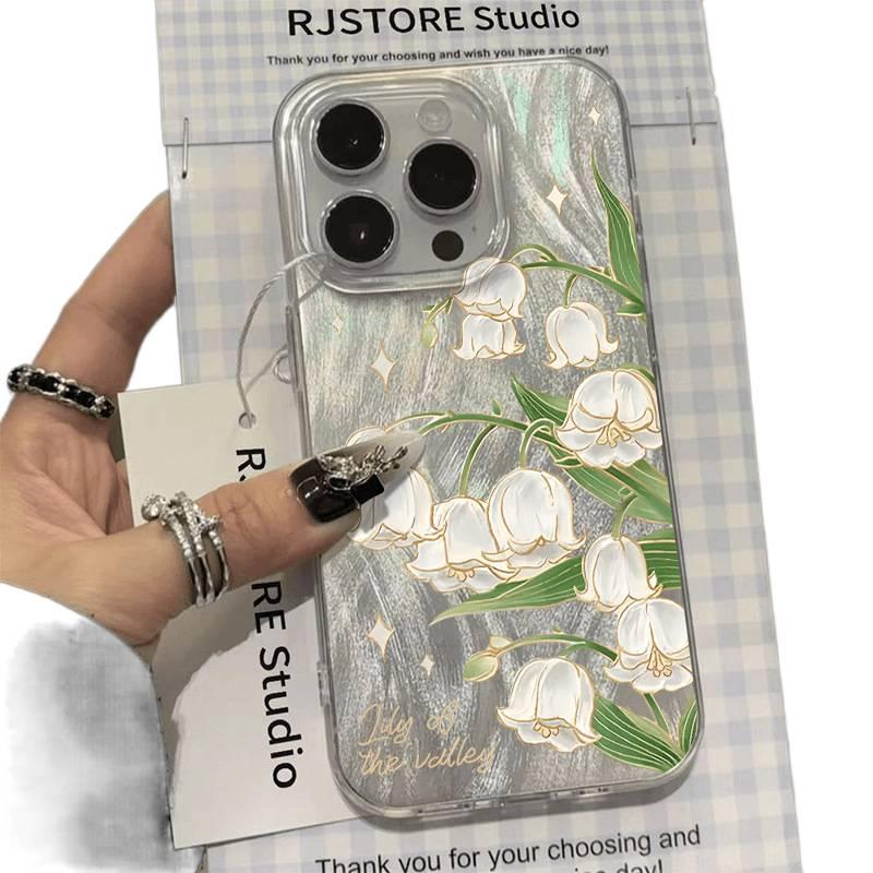 غطاء واقي | Feather Gauze | TPU نقشة زهور | مقاوم للصدمات لـ iPhone 14 / 14 Plus / 14 Pro / 14 Pro Max - Image 4