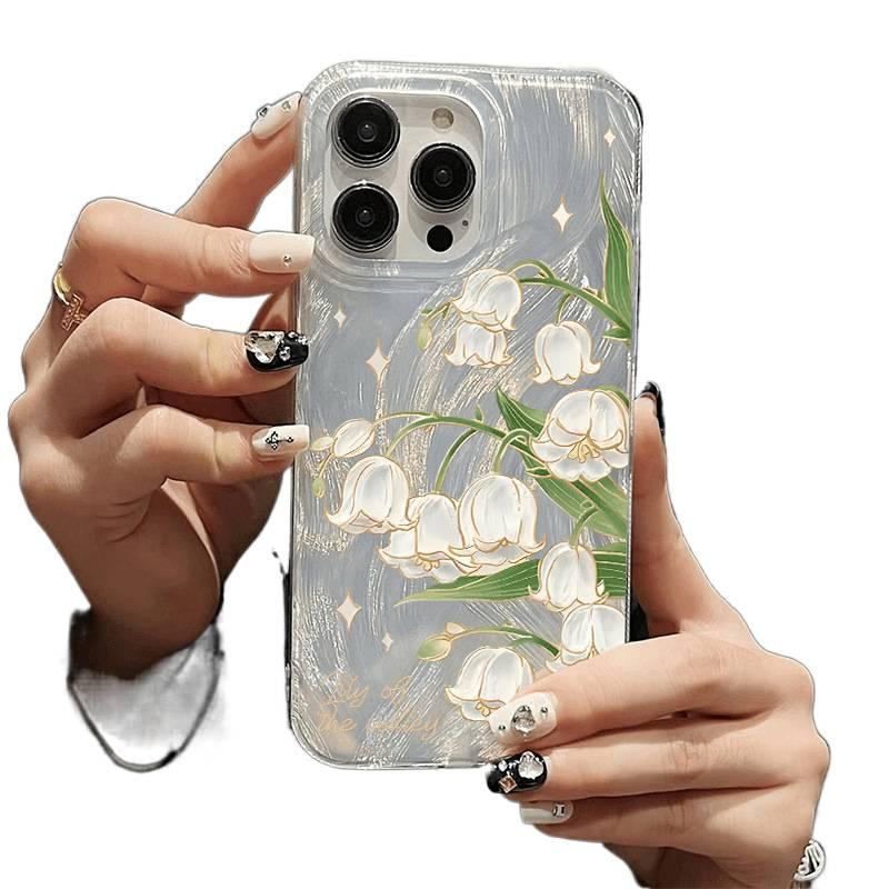 غطاء واقي | Feather Gauze | TPU نقشة زهور | مقاوم للصدمات لـ iPhone 14 / 14 Plus / 14 Pro / 14 Pro Max - Image 5