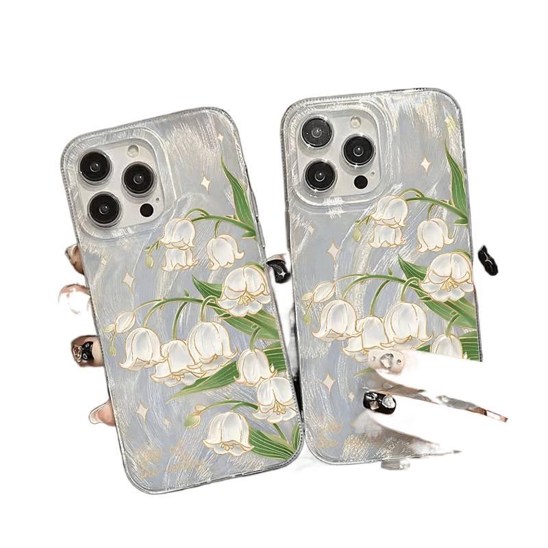 غطاء واقي | Feather Gauze | TPU نقشة زهور | مقاوم للصدمات لـ iPhone 14 / 14 Plus / 14 Pro / 14 Pro Max - Image 2