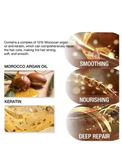 PURC 350g Hair Mask Comprehensively Repair Morocco Argan Oil & Keratin Hair Care & Recovery Hair Treatment Mask Repair Hair Strands Strengthen Damaged Hair & Make Hair Soft Smooth  - Image 5