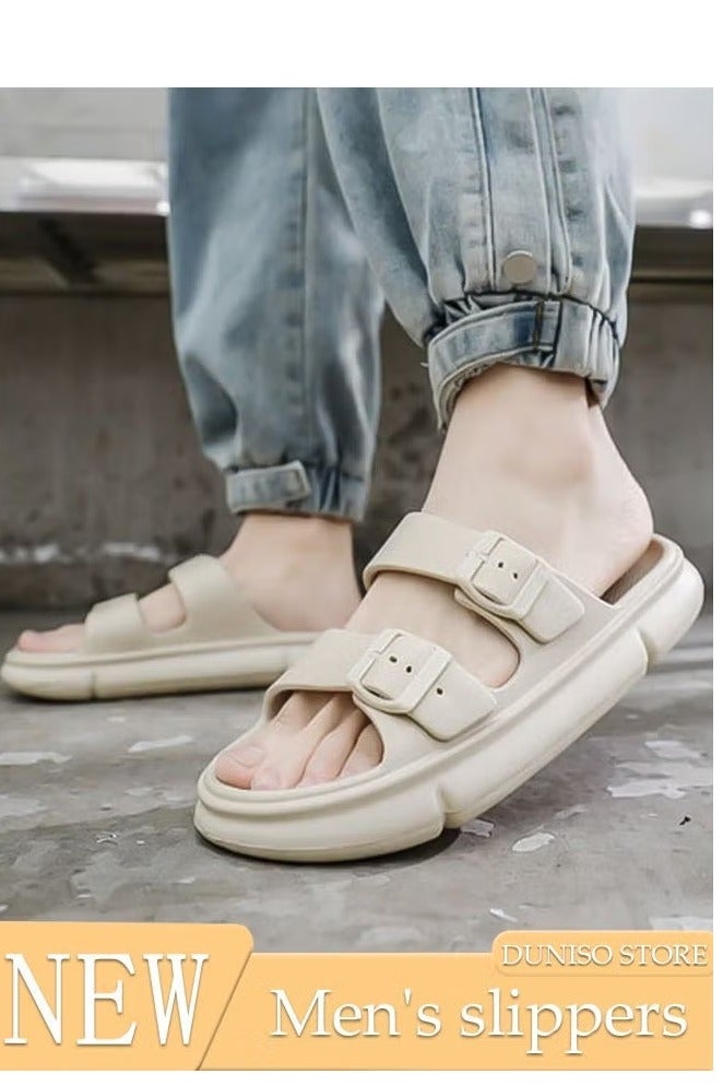 DUNISO Men's Double - Buckle Slide Sandals: Effortless Style for Everyday - Image 1