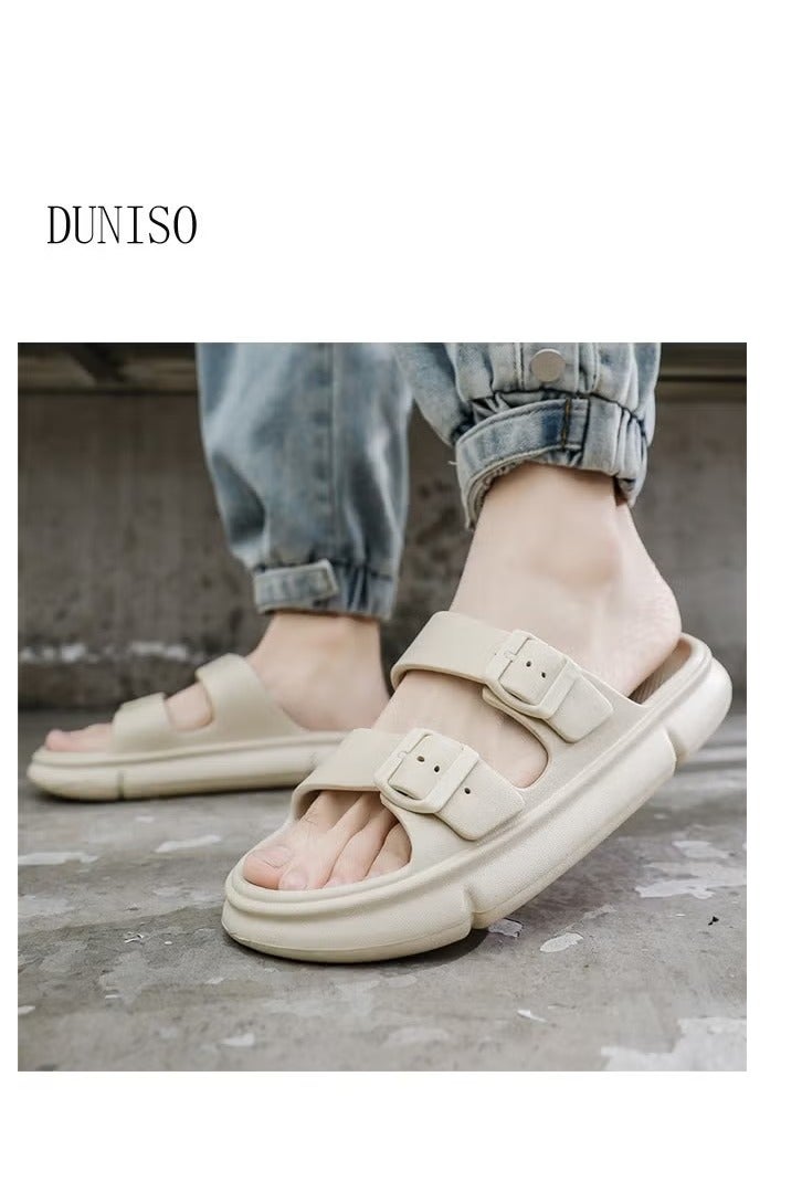DUNISO Men's Double - Buckle Slide Sandals: Effortless Style for Everyday - Image 2