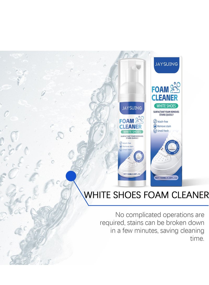 جايسوينغ مطهر رغوي للأحذية البيضاء، رغوة مكونة من السطح تزيل البقع بسرعة، بخاخ رغوي لتنظيف الأحذية الرياضية، تبييض قماش الأحذية الرياضية، تبييض حواف الأحذية المتغيرة اللون (100 مل) - Image 3