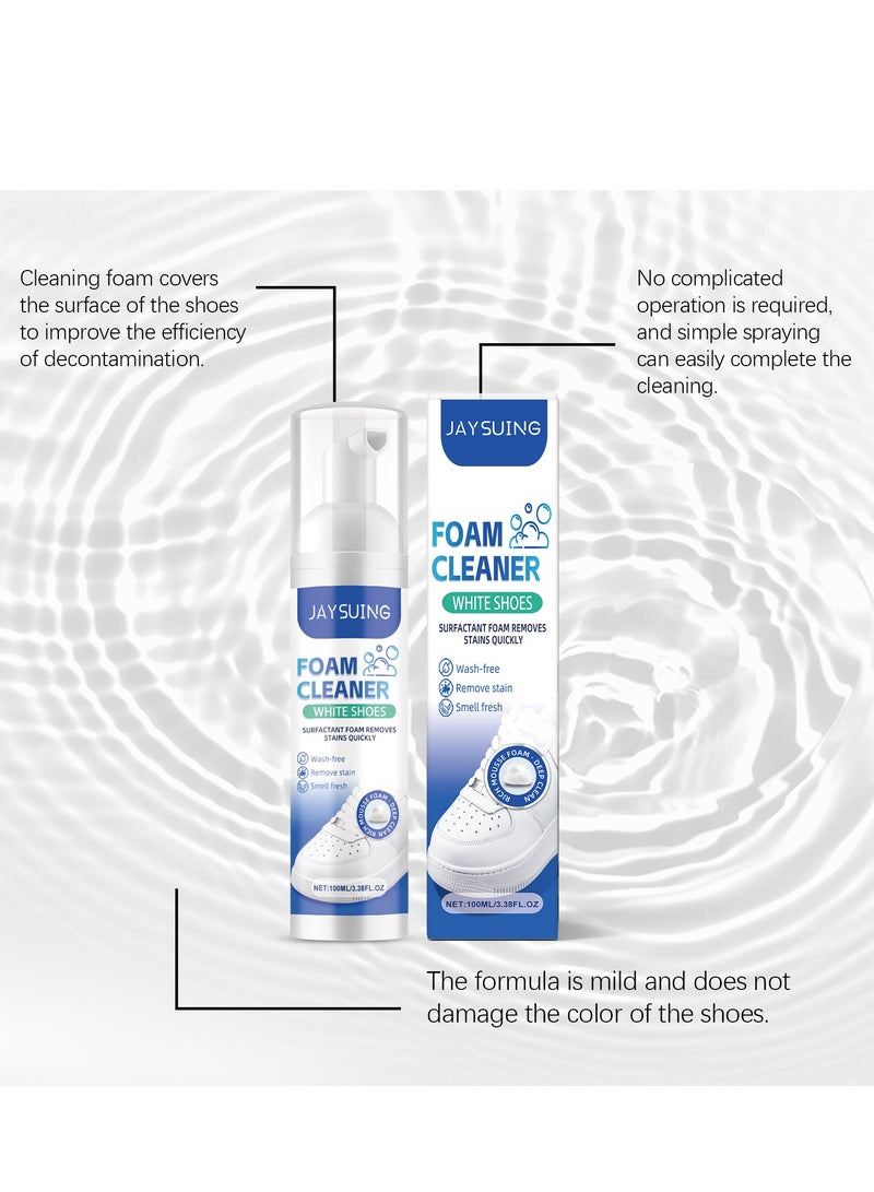 جايسوينغ مطهر رغوي للأحذية البيضاء، رغوة مكونة من السطح تزيل البقع بسرعة، بخاخ رغوي لتنظيف الأحذية الرياضية، تبييض قماش الأحذية الرياضية، تبييض حواف الأحذية المتغيرة اللون (100 مل) - Image 2