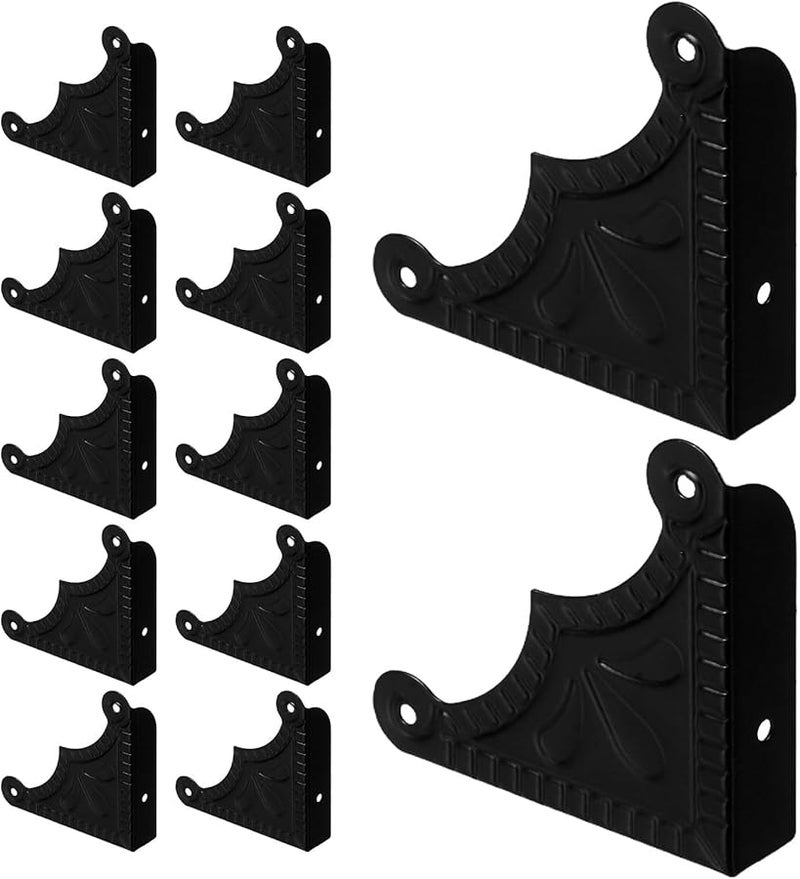 Black Metal Corner Protectors 20pcs L Shaped Furniture Edge Guards For Wooden Boxes - Image 1