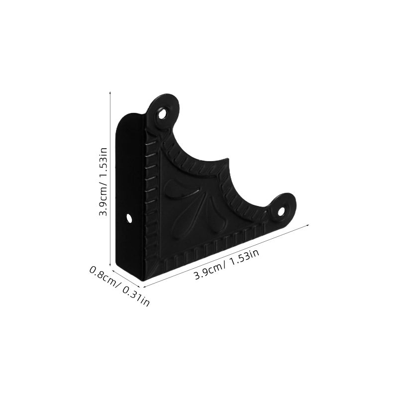 Black Metal Corner Protectors 20pcs L Shaped Furniture Edge Guards For Wooden Boxes - Image 3