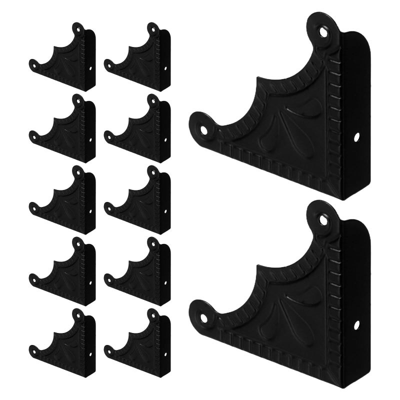 Black Metal Corner Protectors 20pcs L Shaped Furniture Edge Guards For Wooden Boxes - Image 2
