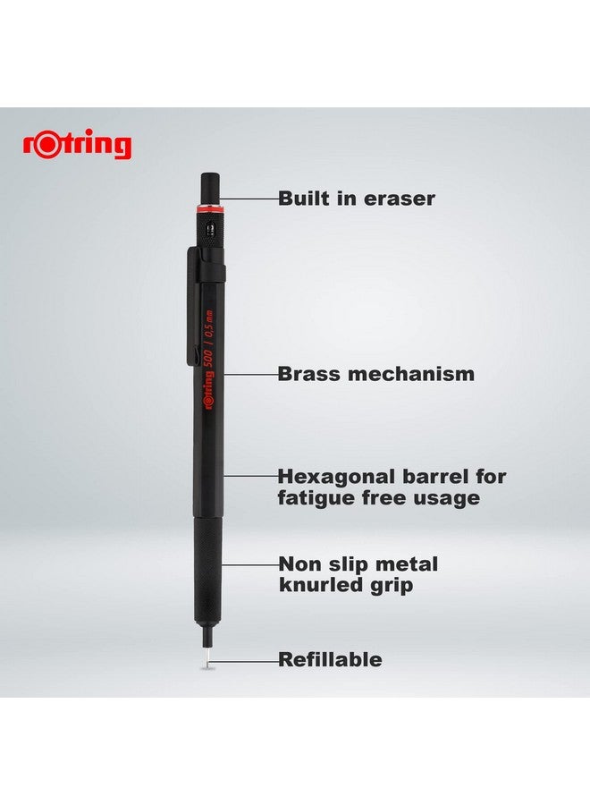 Rotring 500 0.5mm Mechanical Pencil, Black (502505N) (1904725) - Image 3