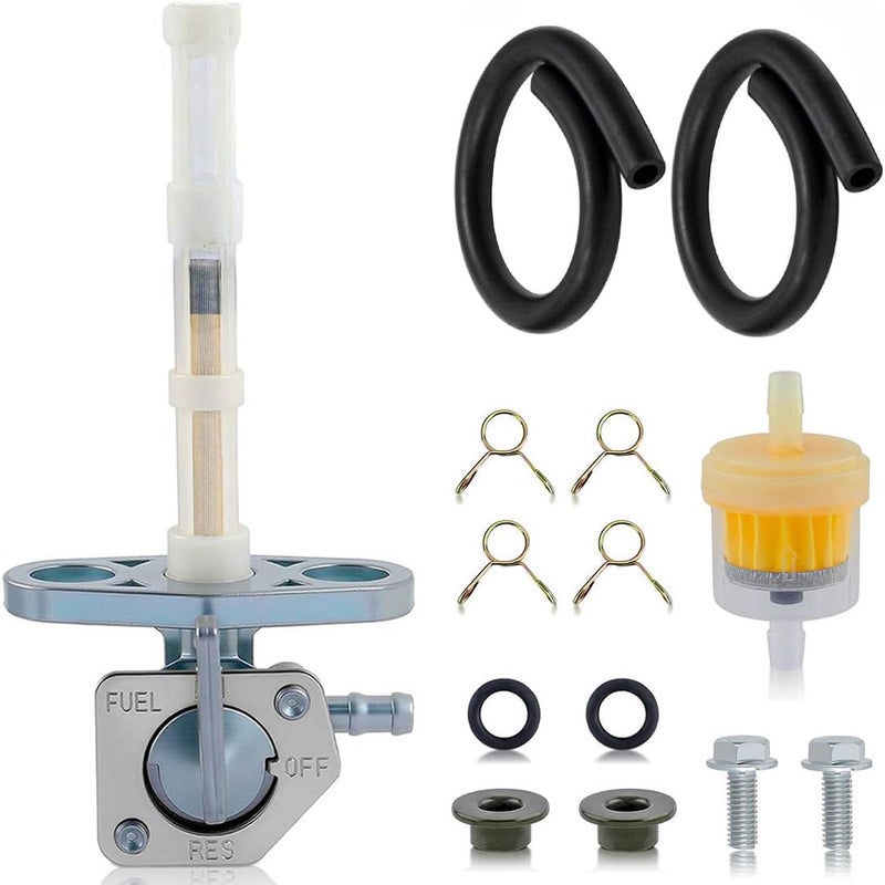 Petcock Fuel Shutoff Valve Tank Switch for Honda CRF XR 50 70 80 CRF50 CRF50F CRF80 CRF80F CRF150F CRF230F XR50 XR70 XR80 XR80R Parts 16950GCF671 16950GEL701 16950GN1871 with Gas Oil Filter