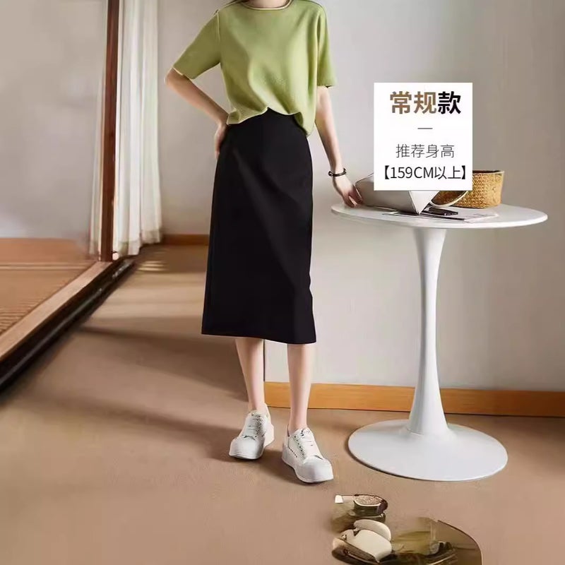 Skirt Women'S Suit High Waist Slimming Vintage Split Design Sense A- Line Skirt Mid-Length Skirt - Image 4