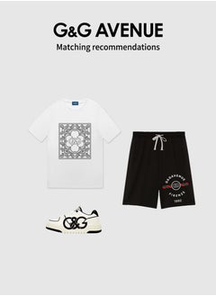 G&G AVENUE Heavy cotton fabric Unisex solid color round neck T shirt with Oversized and fashionable brand cotton short sleeves  - Image 4