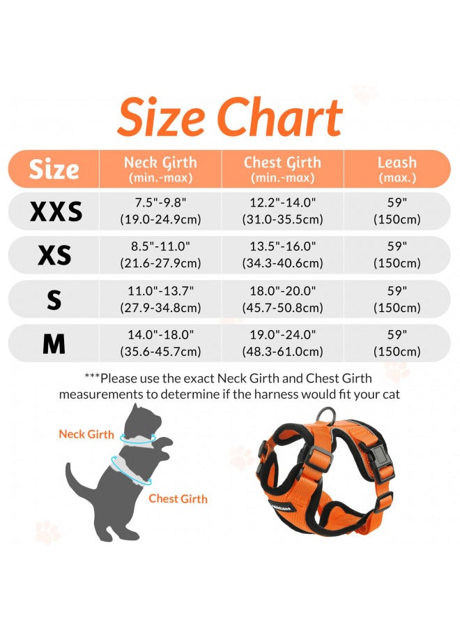 Rabbitgoo rabbitgoo Cat Harness and Leash for Walking, Escape Proof Soft Adjustable Vest Harnesses for Cats, Easy Control Breathable Reflective Strips Jacket, Orange, XS  - Image 2