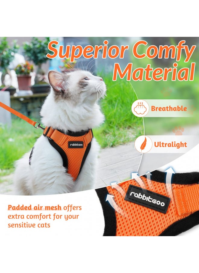 Rabbitgoo rabbitgoo Cat Harness and Leash for Walking, Escape Proof Soft Adjustable Vest Harnesses for Cats, Easy Control Breathable Reflective Strips Jacket, Orange, XS  - Image 4