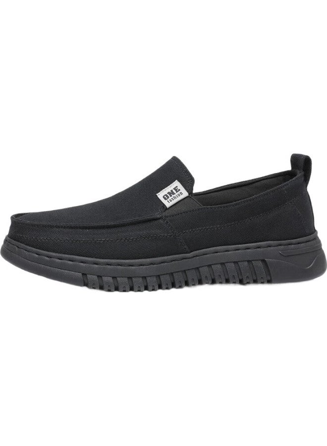 Anglerfish Old Beijing Cloth Shoes Spring And Autumn Men'S Single Shoes Canvas Casual Breathable Middle-Aged And Elderly Dad Shoes A5013 Black 41 - Image 2