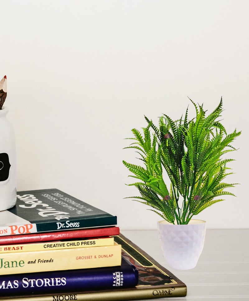 ARTSY® Artificial Plants with Pot for Home Decor, Leaves, Plants for Pot/vase, Home/Office Decor, Gift, Craft, Artificial Flowers with Pot, Combo, Pack of 1 Piece, 35 cm Height, Dark Green - Image 2