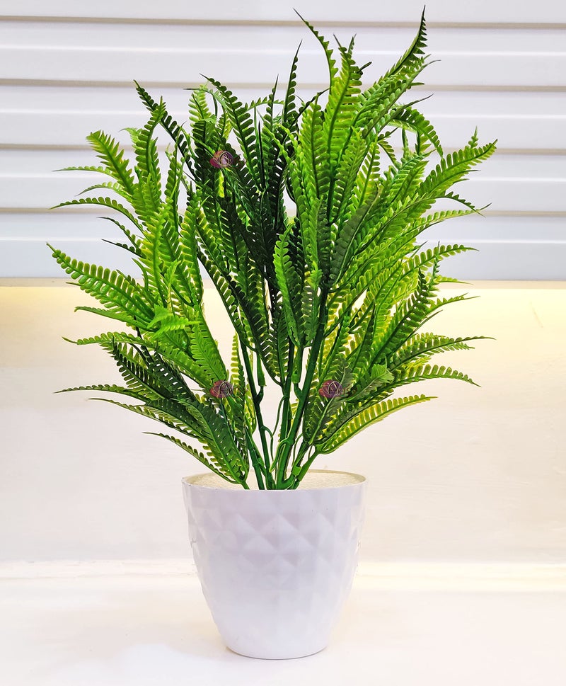 ARTSY® Artificial Plants with Pot for Home Decor, Leaves, Plants for Pot/vase, Home/Office Decor, Gift, Craft, Artificial Flowers with Pot, Combo, Pack of 1 Piece, 35 cm Height, Dark Green - Image 1
