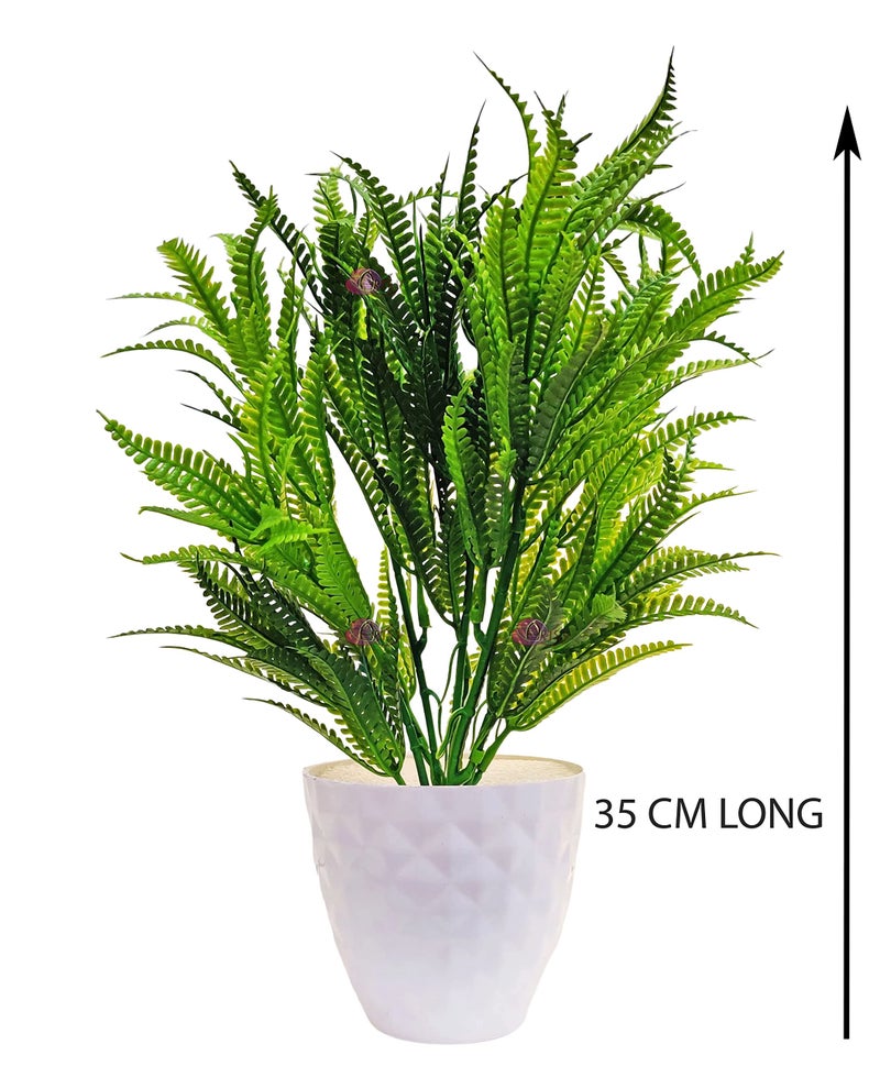 ARTSY® Artificial Plants with Pot for Home Decor, Leaves, Plants for Pot/vase, Home/Office Decor, Gift, Craft, Artificial Flowers with Pot, Combo, Pack of 1 Piece, 35 cm Height, Dark Green - Image 5