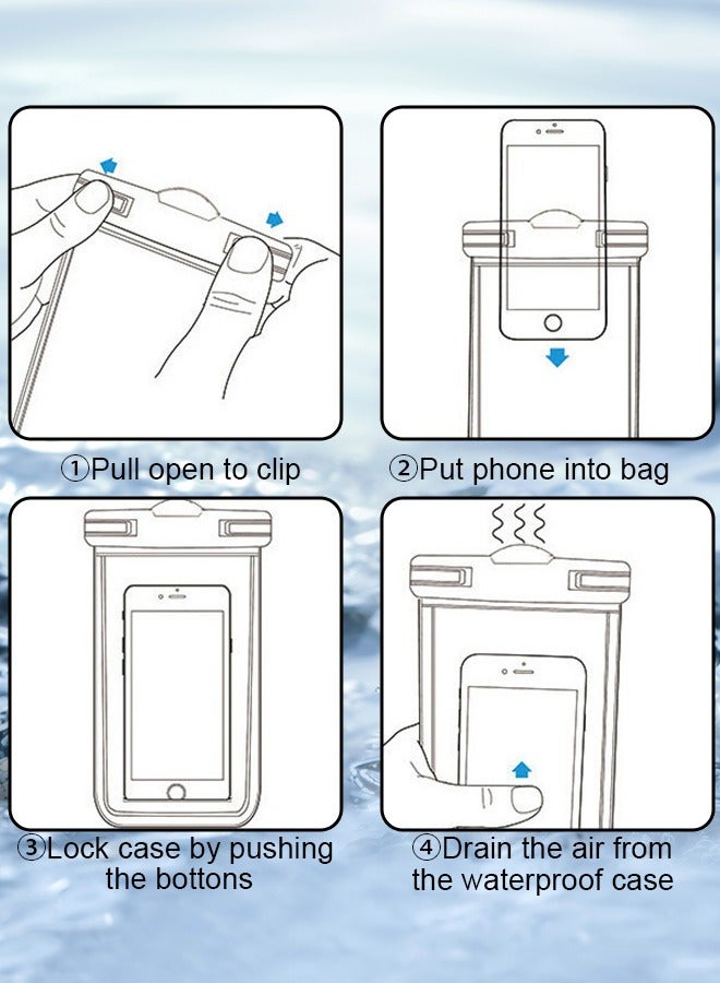 Tersely 2-Pack Waterproof Phone Case – IPX8 Certified, 30M Underwater Pouch for Large Phones up to 7.2''; Compatible with iPhone 17/16/15/14/13 Series, for Samsung Galaxy S25/S24/S23/S24 Ultra/FE,Google Pixel 10/9/8 (White) - Image 5