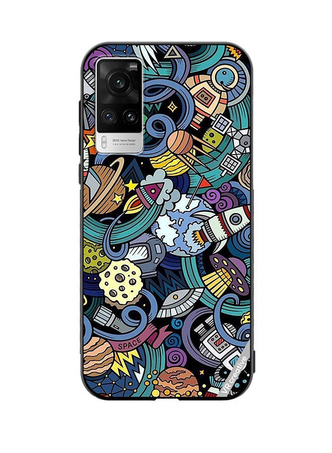 VR CREATIVE Protective Case Cover For Vivo X60 Pro Cartoon Doodles Design Multicolour - Image 1