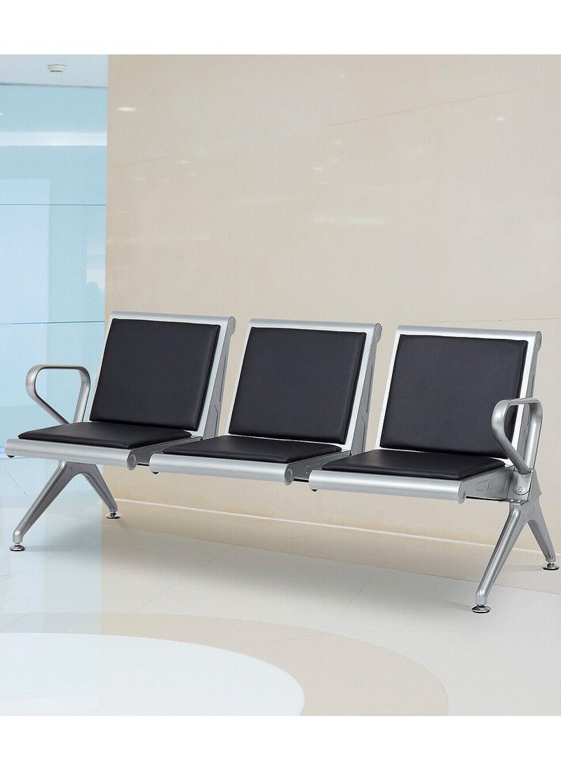 Generic Garden Airport Chair Railway Station Bank Hospital Public Places Triple Leather Waiting Bench Chair  - Image 4
