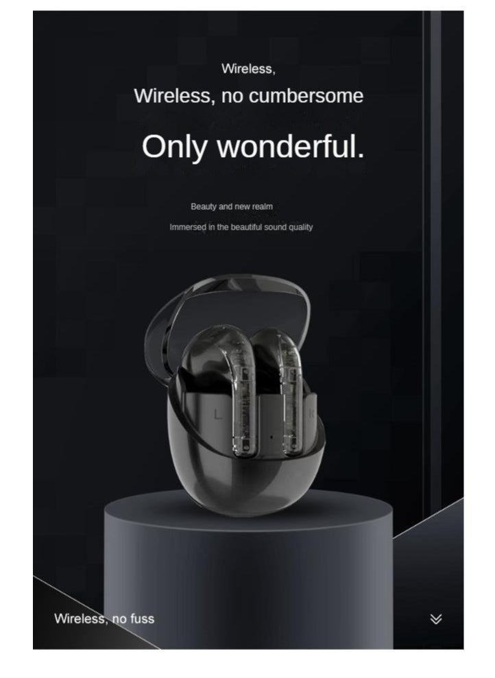 WIRELESS HHWL- C01 True Wireless Earbuds Bluetooth 5.0 Headphones Touch Control with Charging Case IPX6 Waterproof Stereo Headphones In-Ear Built-in Microphone Headphones Premium Deep Bass Black  - Image 4