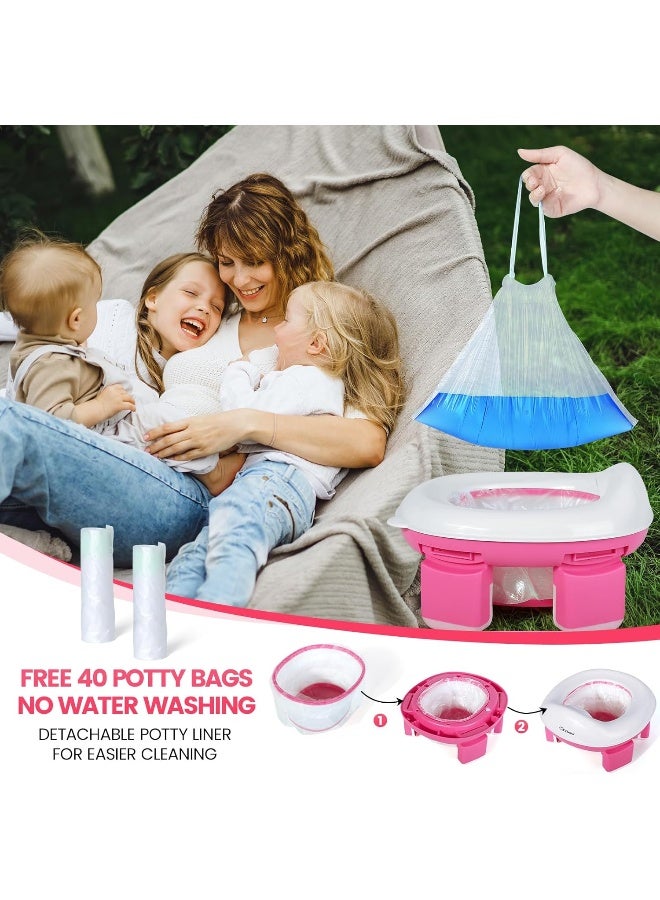 Orzbow Portable Potty for Toddler Kids Travel Potty Training Toilet Seat with Storage Bag - Image 4