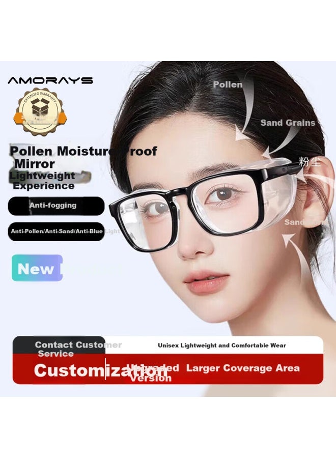 Amorays Anti-glare Moisturizing Goggles For Men And Women, Anti-blue Light Radiation Protection, Anti-fog, Pollen Protection, Windproof And Sandproof For Cycling And School