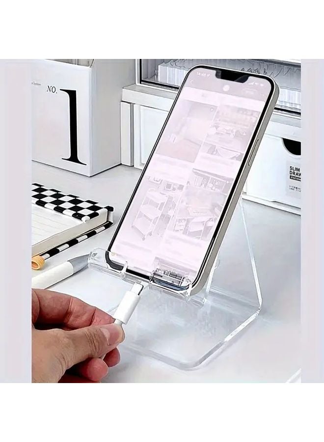 Transparent Acrylic Phone Stand Portable Tablet Desktop Holder For Watching TV - Image 3