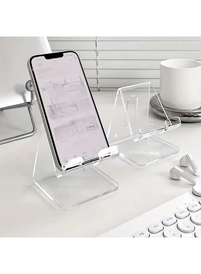 Transparent Acrylic Phone Stand Portable Tablet Desktop Holder For Watching TV - Image 2