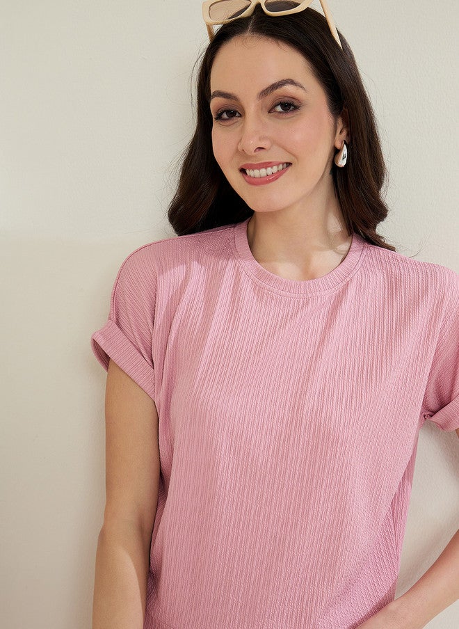 StyleStone طقم علوي وسروال بتصميم ذاتي باللون الوردي من ستايل ستون - Image 2